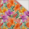 FLOWERS PAPAYA ORANGE WZ. 11 - Tkanina na ubrusy