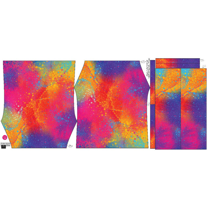 Bardot neckline blouse (SARA) - COLORFUL SPECKS - sewing set - 122-128