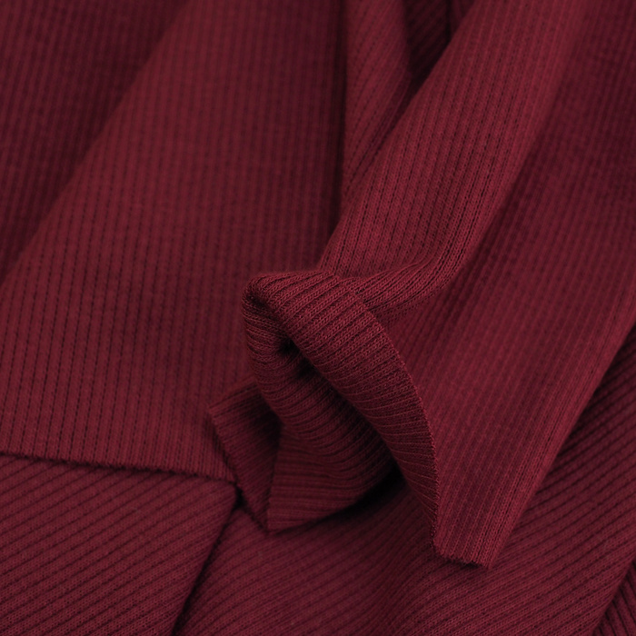 Rib Jersey fabric Unicolour - BURGUNDY (D-219)