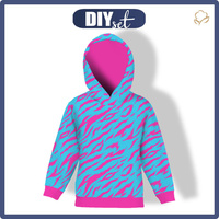 KID'S HOODIE (ALEX) - NEON ZEBRA PAT. 4 - sewing set