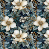 WINTER FLOWERS WZ.9- Slub Weave