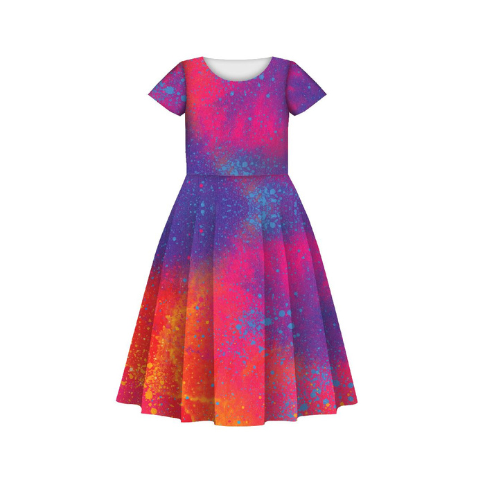 KID'S DRESS "MIA" - COLORFUL SPECKS - sewing set (110/116)