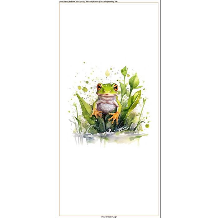 KISSEN 45x45 - WATERCOLOR FROG - Baumwoll Webware - Nähset