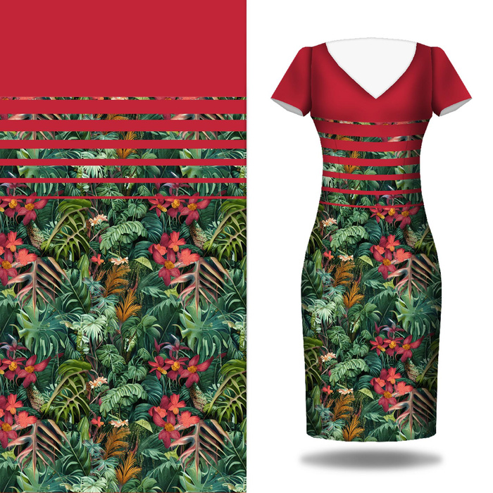 WILD JUNGLE vz. 1 - panel pro šaty krep