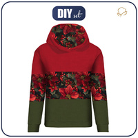 BLUZA DAMSKA (POLA) CLASSIC Z KAPTUREM - WINTER FLOWERS WZ.18 - zestaw do uszycia M