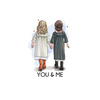 YOU & ME / girls - Paneel (60cm x 50cm)  Baumwoll Webware