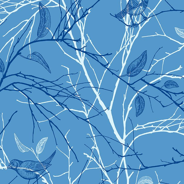 VÖGEL (CLASSIC BLUE) - Baumwoll Webware
