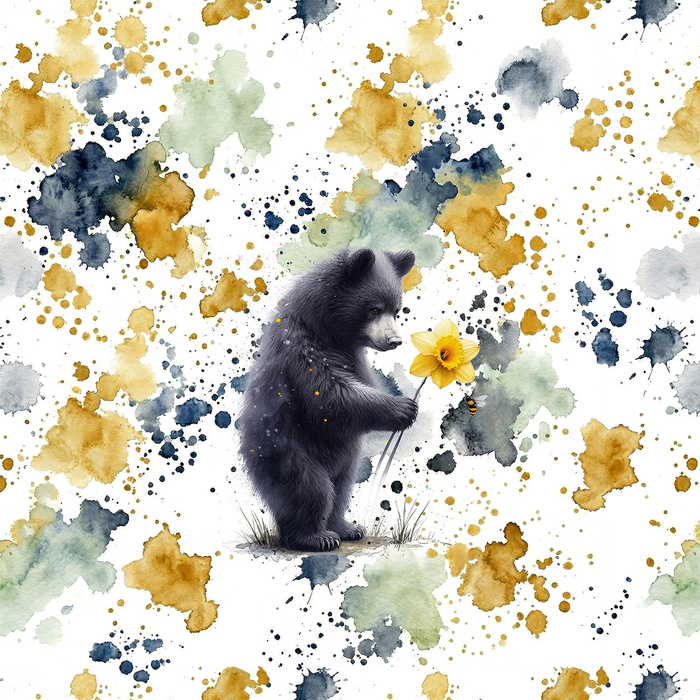 BEAR WZ. 1 - panel (60cm x 50cm) Waterproof woven fabric