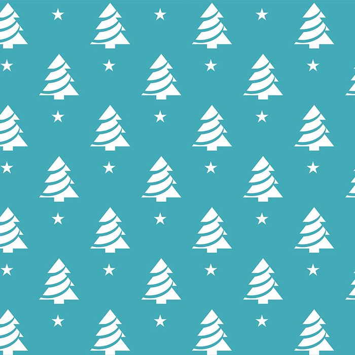 WEIHNACHTSBÄUME MIT STERNEN / dunkeltürkis - Baumwoll Webware
