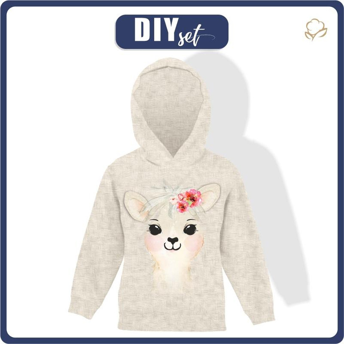 KID'S HOODIE - ALPACA - looped knit fabric (146/152)
