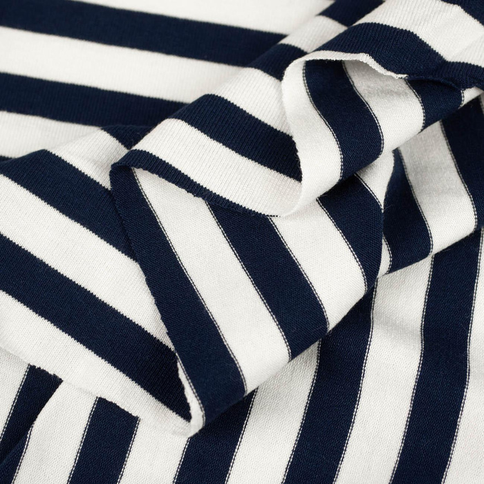 STRIPES DARK BLUE / WHITE 1,0cm x 1,0cm - Viscose jersey