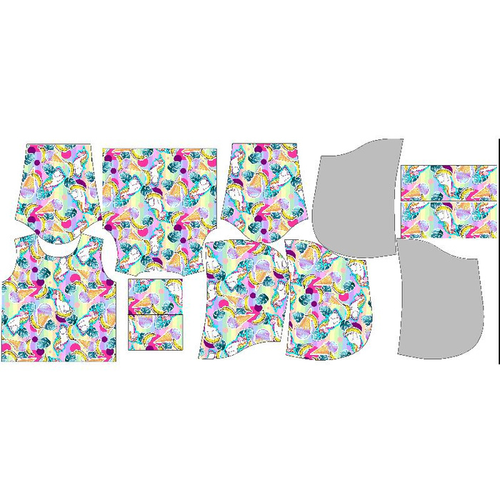 KINDER HOODIE - EINHÖRNER UND EISCREME / regenbogen - Sommersweat (146/152)