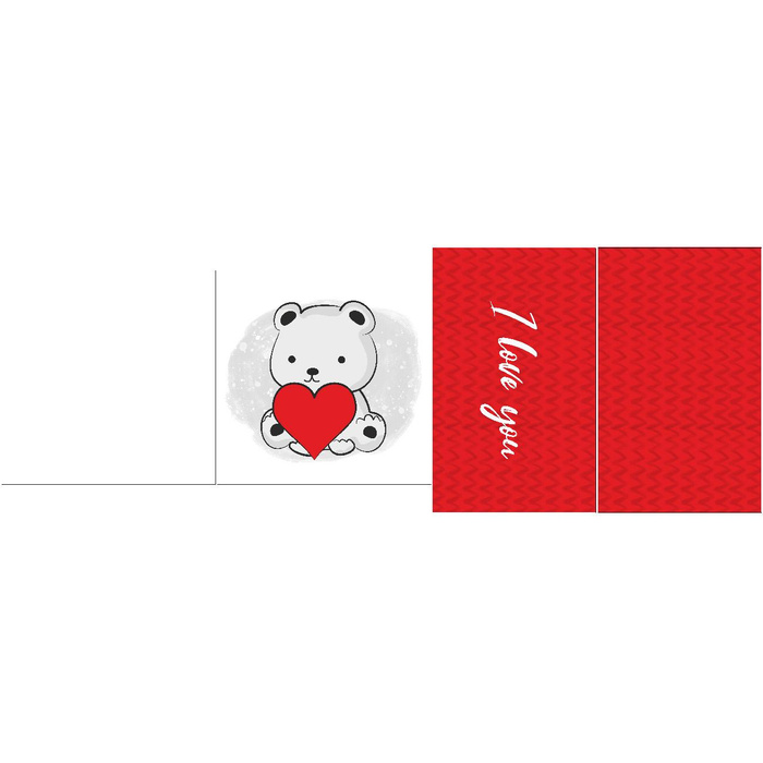 DEKO-KOPFKISSEN - I LOVE YOU / teddybär