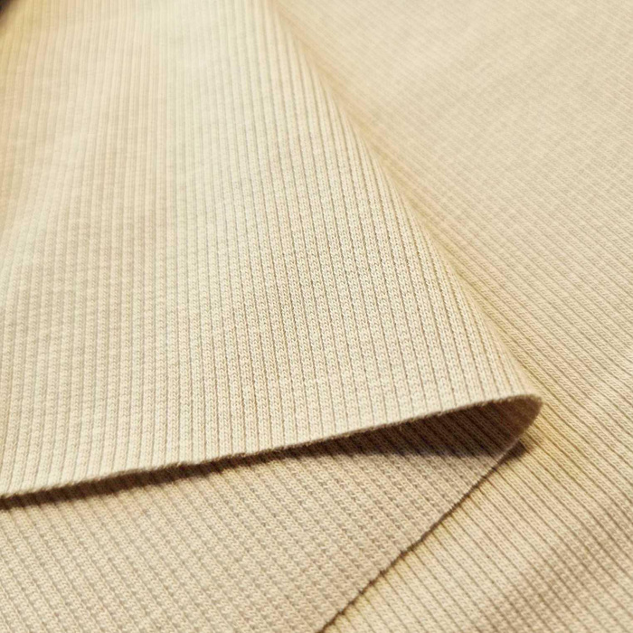 Rib Jersey fabric Unicolour - STRAW BEIGE (D-207) 