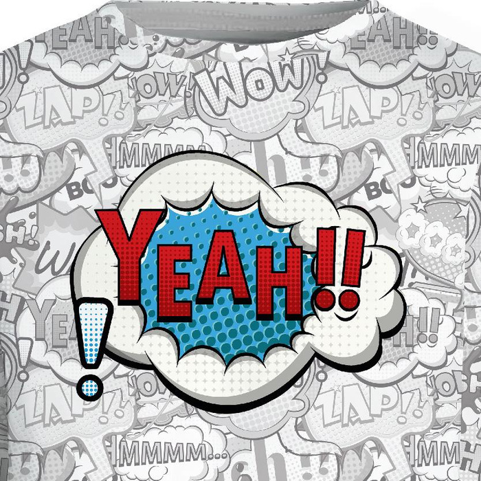 LONGSLEEVE - COMICS / yeah (blau - rot) - Nähset