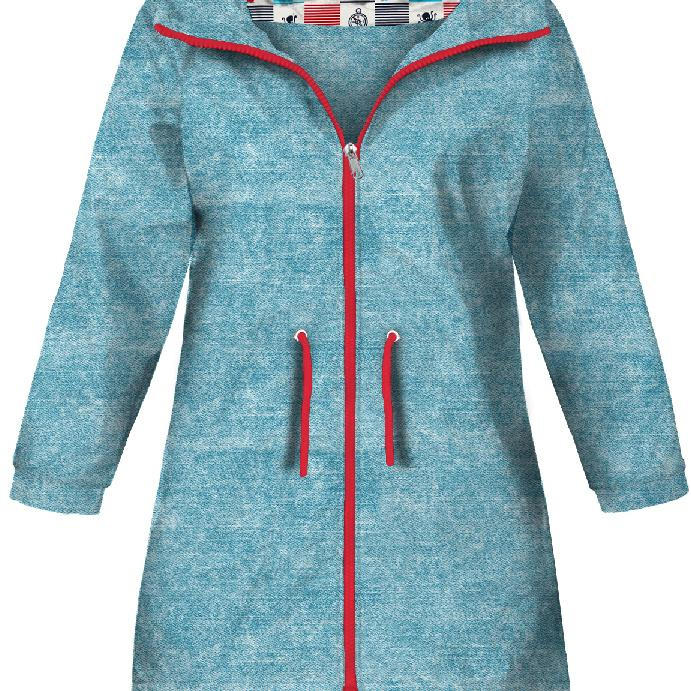 KIDS PARKA (ARIEL) - VINTAGE LOOK JEANS (sea blue) - Softshell