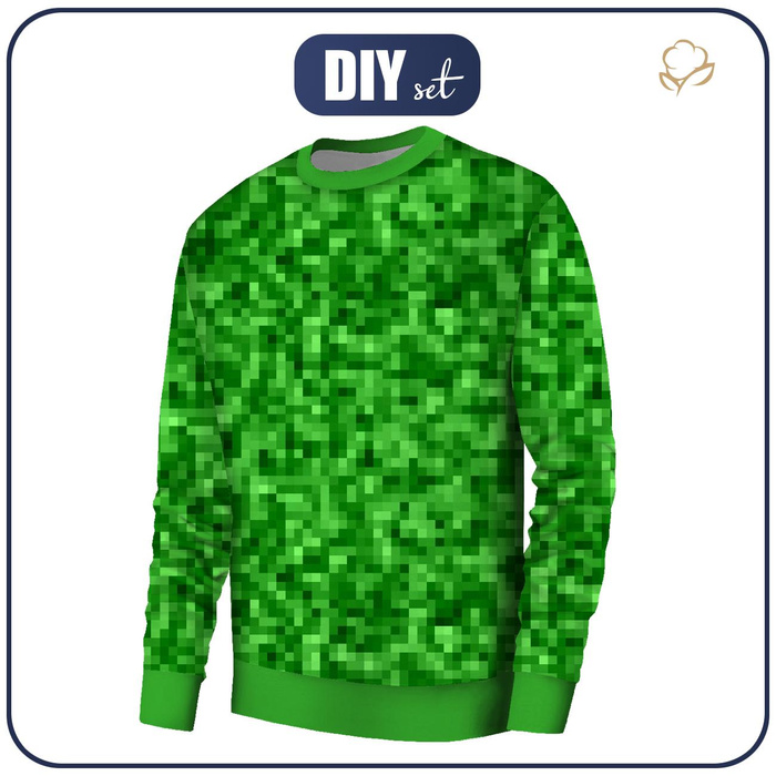BASIC HERREN SWEATSHIRT (OREGON) - PIXEL ms. 2 / grün - Nähset L