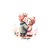 CUTE COUPLE - PANEL (60cm x 50cm) dzianina drapana z elastanem ITY