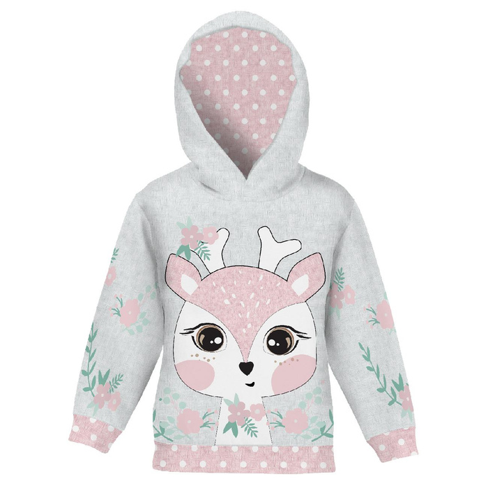 KID'S HOODIE (ALEX) - FAWN JOLA - looped knit fabric (134/140)