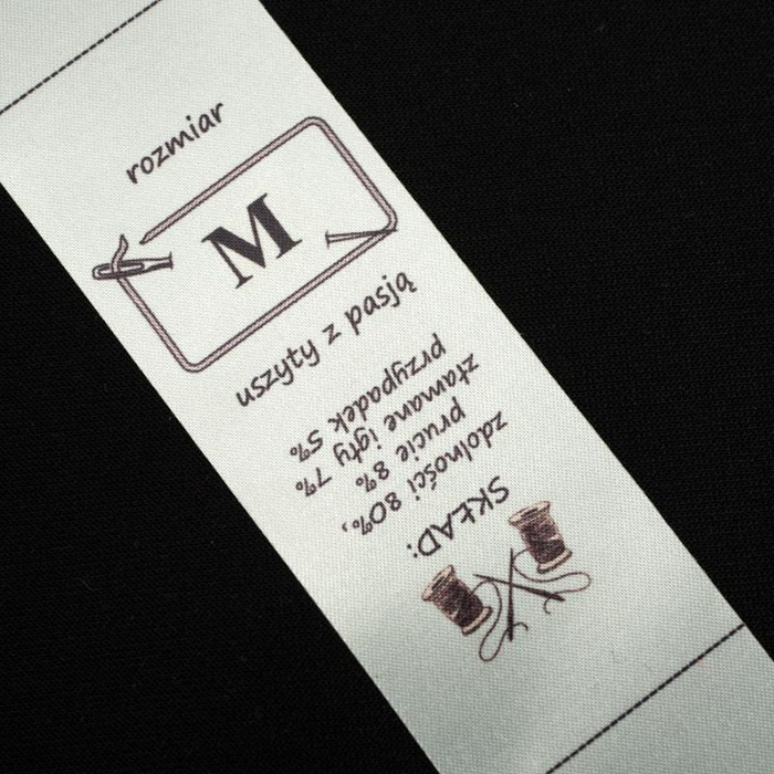 European care tag "BOBBINS" PL - 4 pcs set / Choice of sizes