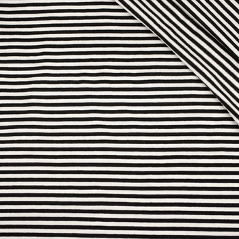 STREIFEN WEIß / SCHWARZ 0,5cm x 0,5cm - Viskose Jersey