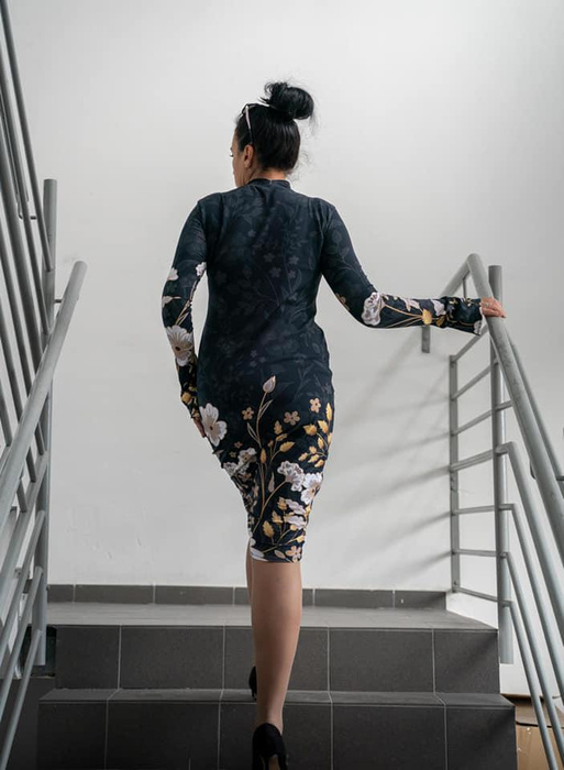 BEAUTIFUL FLOWERS - dress panel crepe