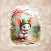 CUTE MOUSE - panel (60cm x 50cm) tkanina bawełniana