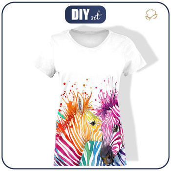DÁMSKÉ TRIČKO - ZEBRY (duhový)- single jersey XS