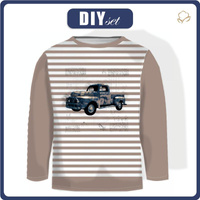 Longsleeve - RETRO CAR PAT. 3 / stripes - single jersey (98/104)