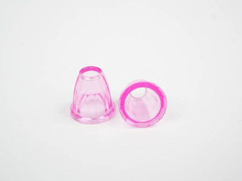 Koncovka provázku malá - růžová transparentní