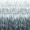 LAS OMBRE (ZIMA W GÓRACH) - PANEL PANORAMICZNY Z GRUBEJ DZIANINY PĘTELKOWEJ 