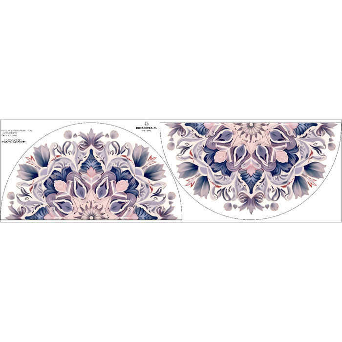 Mały panel na spódnicę z koła - jersey wiskozowy -WATERCOLOR FLORAL WZ. 1