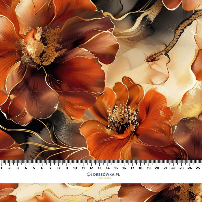 AUTUMN FLOWERS WZ.13- Slub Weave