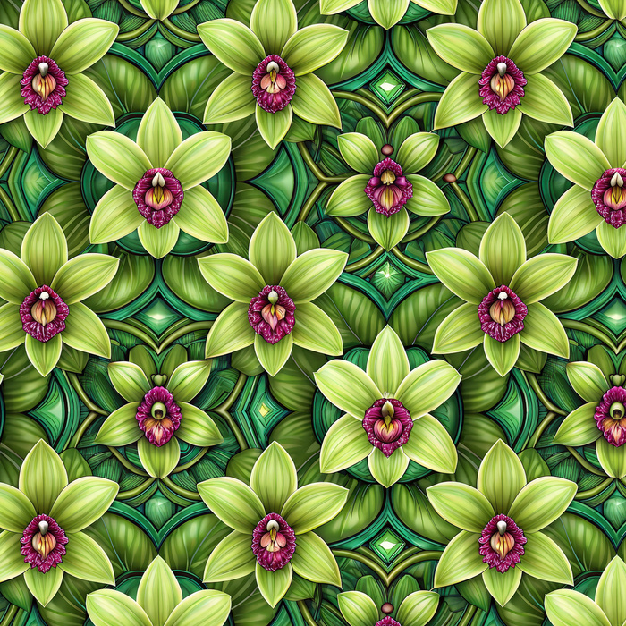 Stained Garden wz. 4 (FLOWERS) - Nylonstoff PUMI