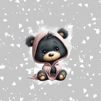 WINTER ANIMALS wz.12 - panel (60cm x 50cm) brushed knitwear with elastane ITY