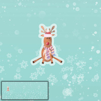 REINDEER / SNOWFLAKES (CHRISTMAS REINDEERS) - panoramic panel looped knit