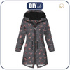 WOMEN'S PARKA (ANNA) - BUTTERFLIES (GLITTER BUTTERFLIES) / ACID WASH GREY - softshell L