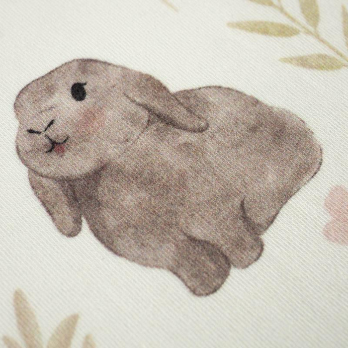 GREY BUNNIES pat. 3 (PASTEL BUNNIES) - Cotton woven fabric