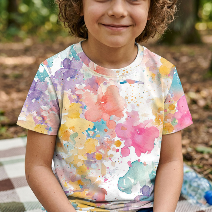 COLORFUL BLOTS - Slub Weave