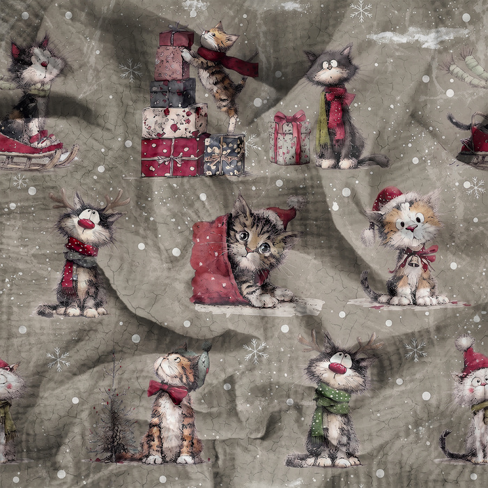 CHRISTMAS PETS WZ. 4 - Muślin bawełniany