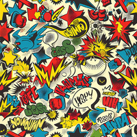 RETRO COMICS Vz.6 - teplákovina počesaná s elastanem ITY