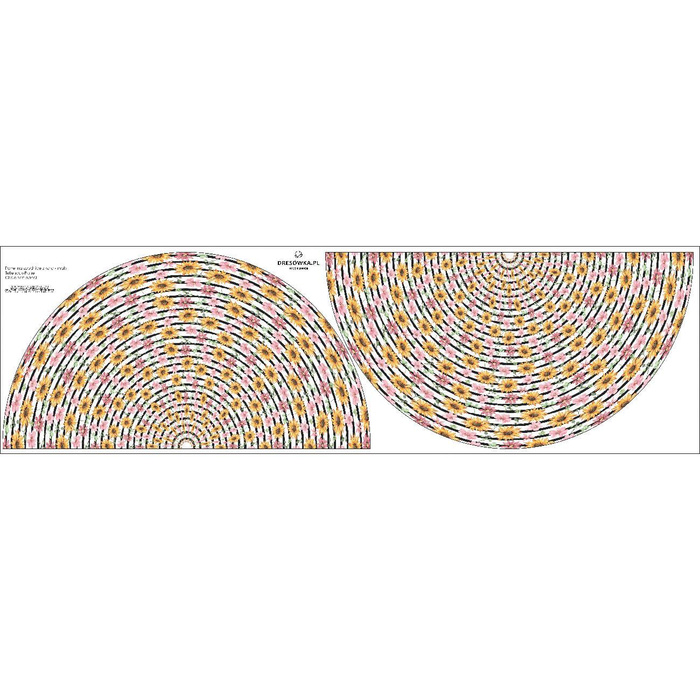 SLUNEČNICE / pruhy - panel pro kruhovou sukni M