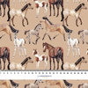 HORSES / beige - Waterproof woven fabric