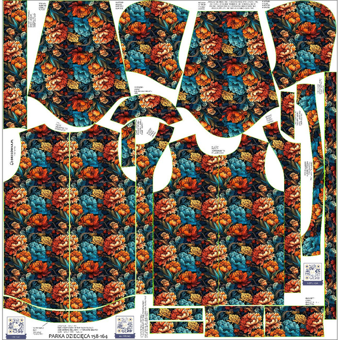 KIDS PARKA (ARIEL) - VINTAGE CHINESE FLOWERS PAT. 1 - sewing set