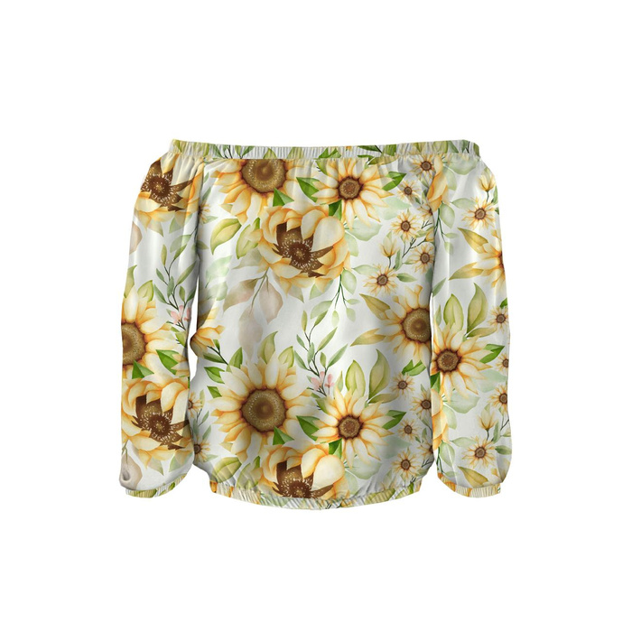 Bluzka hiszpanka (SOFIA) - PASTELOWE SŁONECZNIKI WZ. 3 - zestaw do uszycia XL