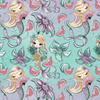 MERMAIDS AND WATERMELONS - Cotton woven fabric