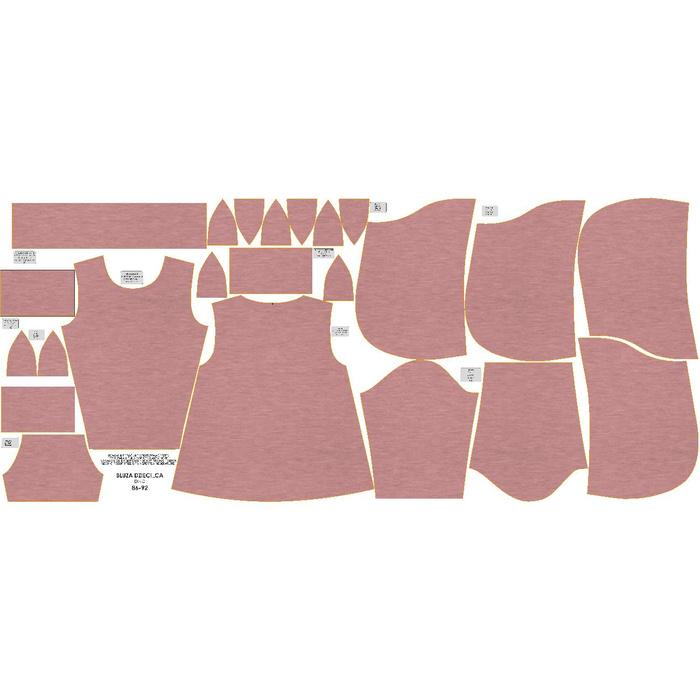 KID'S HOODIE DINO (PARIS) - MELANGE ROSE QUARTZ - sewing set (98/104)