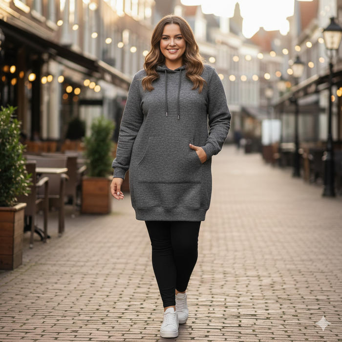 DIY Set - Klokaní mikina "LUXA" - MELANGE GRAPHITE - XL/XXL