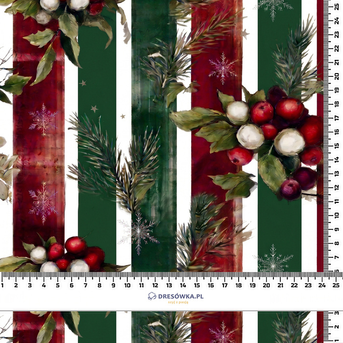 CHRISTMAS STRIPES WZ.3 - BURGUNDY