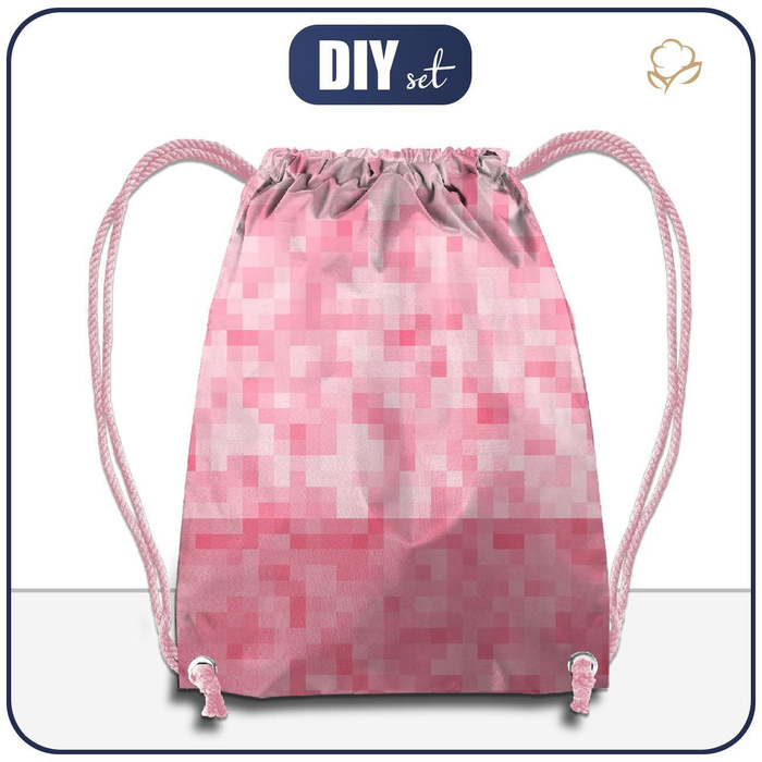 GYM BAG - PIXELS pat. 2 / pink - sewing set